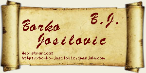 Borko Jošilović vizit kartica